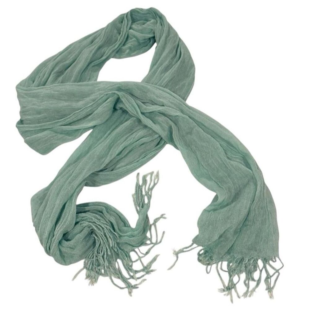 y2k Teal Mint y2k scarf with fringe, one size